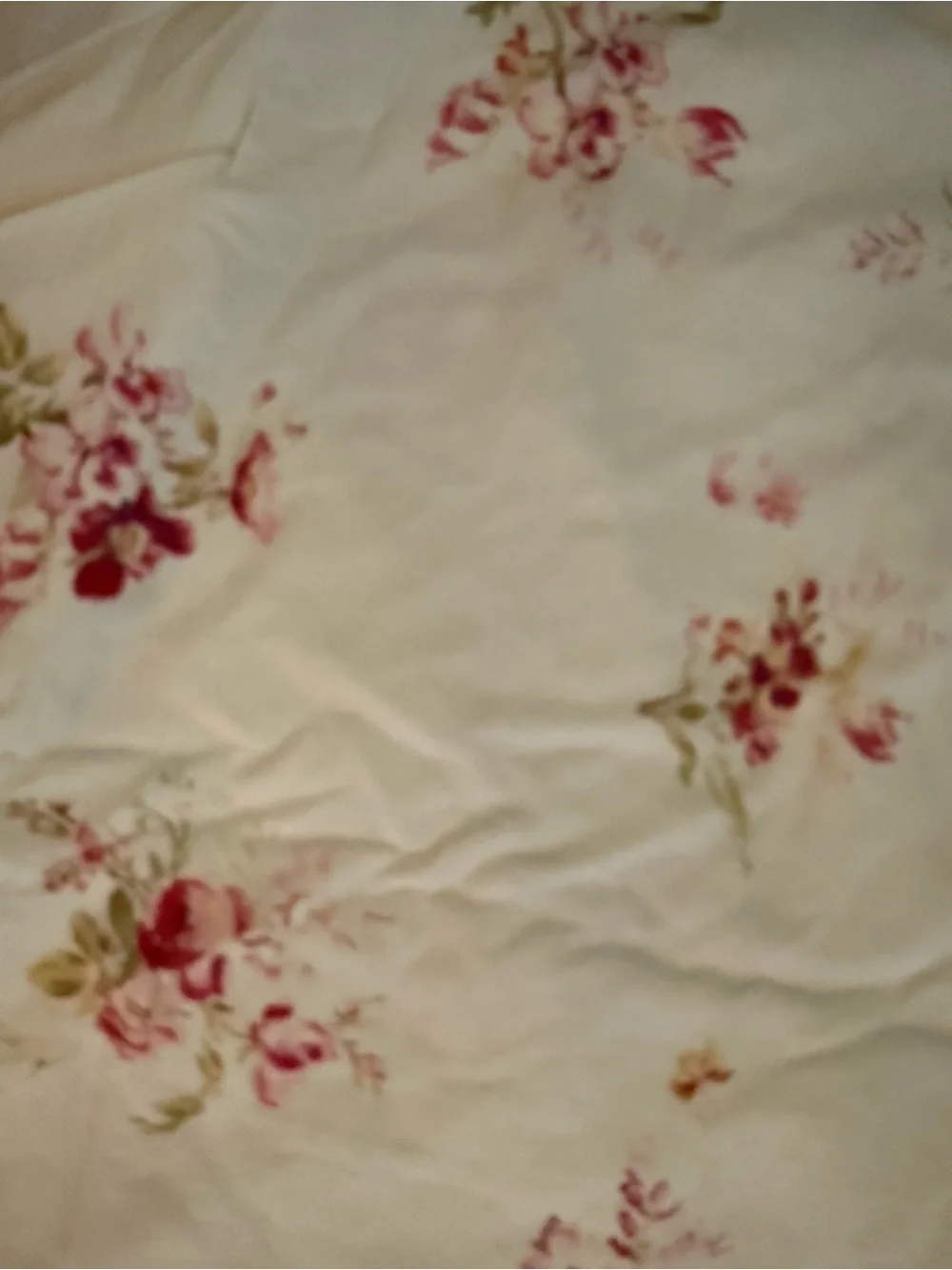 Chaps Twin Flat Sheet Roses On Cream 100% Cotton 66” By 94”